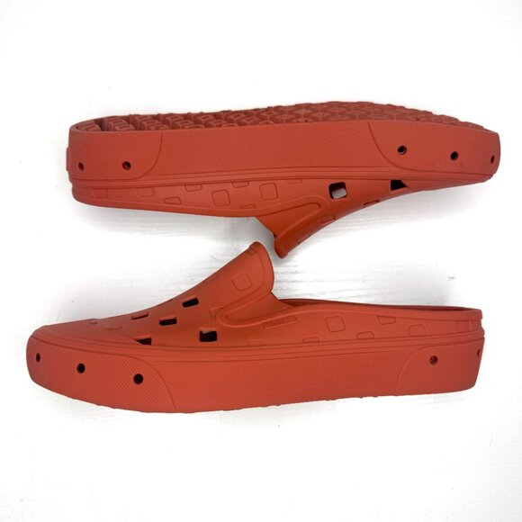 VANS Slip On Mule TRK Checkboard Print Casual Boat Shoes Sandals Mens 11 Orange - Picture 5 of 8
